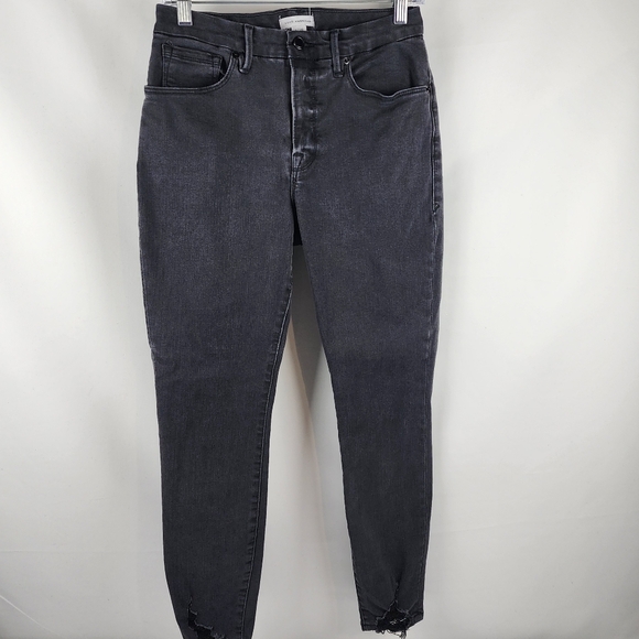 Good American Jeans Womens 8/29 Good Legs Extreme V Back Yoke Black120 (29x28) - Picture 2 of 11